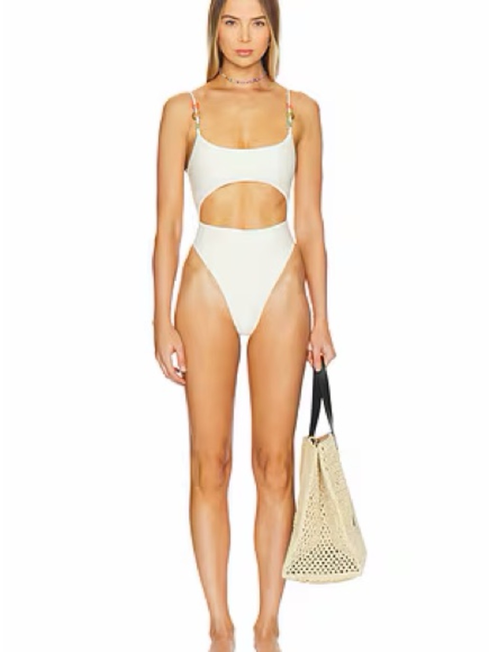 Lovers + Friends Ivory Cutout One-Piece Swimsuit